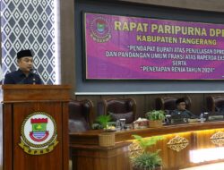 DPRD Kabupaten Tangerang Dengarkan Pendapat Bupati Saat Rapat Paripurna Raperda Inisiatif